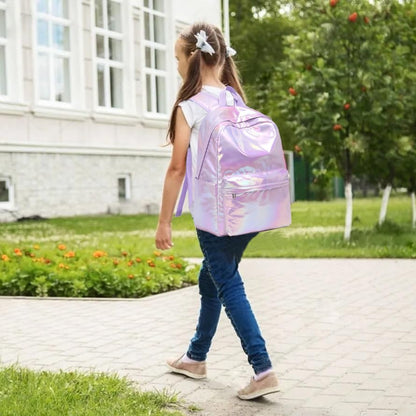 Meisohua School Backpack for Girls Metallic Purple Girl Backpacks for Kids Elementary Middle School College Teen Girls Casual Daypack Water Resistant - color: Metallic Purple
