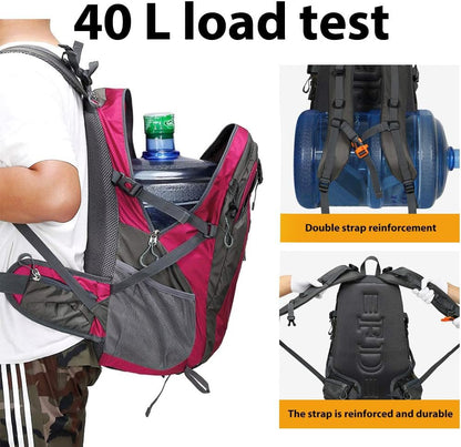 FENGDONG 40L Waterproof Lightweight Hiking,Camping,Travel Backpack for Men Women Red - color: A7- Red