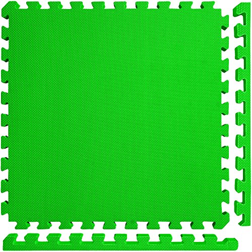 Meister X-Thick 1.5" Interlocking EVA Foam Mats - 2X Cushion for Wrestling, MMA Takedowns & Gymnastics - 2'x2' Tiles - color: Green, size: 10 Tiles (40 Sqft)
