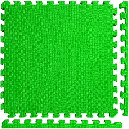 Meister X-Thick 1.5" Interlocking EVA Foam Mats - 2X Cushion for Wrestling, MMA Takedowns & Gymnastics - 2'x2' Tiles - color: Green, size: 36 Tiles (144 Sqft)