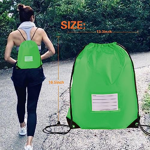 50 Pack Drawstring Bags,Bulk Draw String Backpack, DIY Gym Sports Cinch Bag Sackpack for Women Men, Green - color: Green