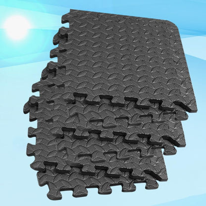 ibasenice Leaf Grain Gym Floor Mats 16 Pieces 11.81X11.81 Inch Eva Foam Interlocking Tiles Thick Cushioned Non-Slip Exercise Mats for Home Gym Yoga Dance