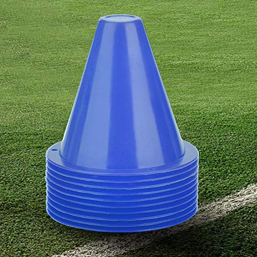 Alomejor Soccer Cones,10pcs Blue Agility Training Football Training Cones Durable for Youth Coaches Team Drills Field Practice Speed Exercises