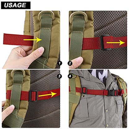 XTACER Backpack Chest Strap Adjustable Backpack Sternum Strap Chest Belt with Buckle (Pack of 4) - color: Red