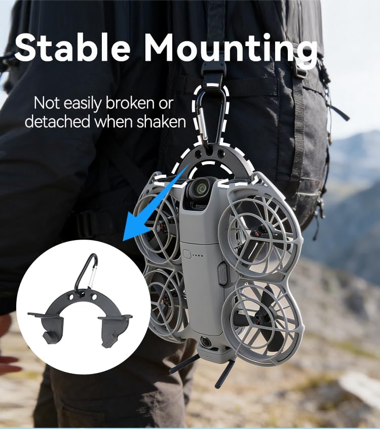Backpack Clip Hook Compatible with DJI NEO 2 - Quick-Release Design, Lightweight 11g, 1kg Load Capacity, Versatile Mounting for Hands