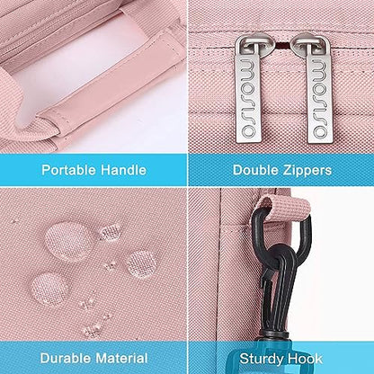 MOSISO Laptop Shoulder Bag 15.6 inch, 15-15.6 inch Computer Bag Compatible with MacBook Pro 16 inch, HP, Dell, Lenovo, Notebook with 2 Raised&1 Flapover&1 Horizontal Pocket&Handle&Belt, Pink - color: Pink, size: 16 inch