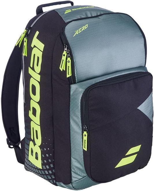 Babolat Pure Aero Tennis Backpack (Metallic Grey/Black/Fluo Yellow)