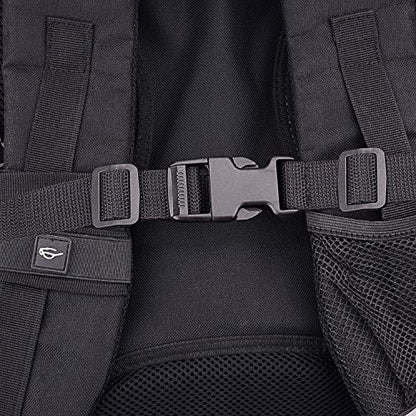 1 Inch 16 Yards Polypropylene Webbing Strap Band with 16 Set 1inch Side Release Plastic Buckles, Black