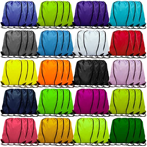 60 Pieces Drawstring Backpack Bags Sports Sackpack Bulk Cinch Gym Bag For Women Men Outdoor Sports Backpack(20 Colors) - color: Multicolor