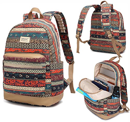 Kinmac New Bohemian Laptop Backpack with Massage Cushioned Straps Travel Outdoor Backpack for Laptop Up to 15.6 Inch - color: Bohemian