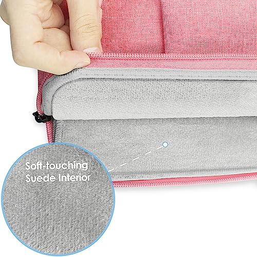 ProElife 15-Inch Laptop Sleeve Case for 2025-2023 MacBook Air 15 inch with M4 M3 M2 Accessory Traveling Carrying Case Water-Resistant Bag Cover for MacBook Air 15'' 2025 2024 2023 M4 M3 M2 (Pink) - color: Pink