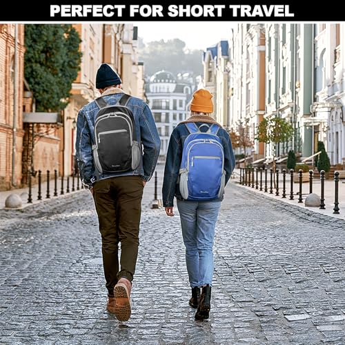 Seektop Lightweight Packable Hiking Backpack Water Resistant Expandable 20L-28L for Women Men, RFID Day Pack for Travel - color: Black