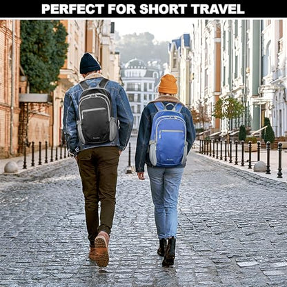 Seektop Lightweight Packable Hiking Backpack Water Resistant Expandable 20L-28L for Women Men, RFID Day Pack for Travel - color: Blue