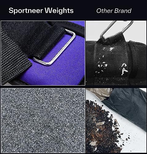 Sportneer Adjustable Ankle Weights for Women and Men 7 lbs/Pair Adjustable Leg Weights with Secure Straps, Strength Training Weighted for Yoga, Walking, Running, Aerobics, Gym, Physical Therapy - color: Purple