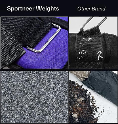 Sportneer Adjustable Ankle Weights for Women and Men 7 lbs/Pair Adjustable Leg Weights with Secure Straps, Strength Training Weighted for Yoga, Walking, Running, Aerobics, Gym, Physical Therapy - color: Purple