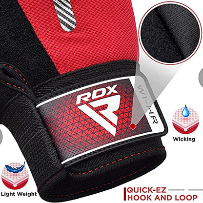 RDX Weight Lifting Gloves Gym Fitness Workout, Anti Slip Padded Full Palm Protection, Ultra Ventilated, Bodybuilding Strength Training HIIT WOD Exercise, Half Finger Men Women Cycling Rowing Climbing - color: Red, size: Large