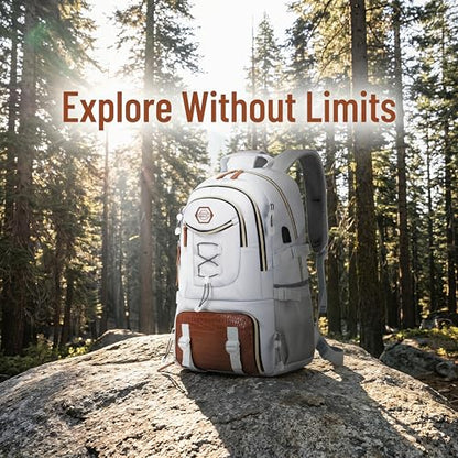 Spacious And Lightweight Outdoor Travel Backpack Featuring a Shoe Compartment - Ideal for Hiking, Camping, And (white) - color: White