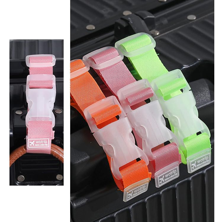 Luggage Strap 2 Pack, Adjustable Quick Release Buckle, Security Travel Strap for Suitcase and Backpack (Yellow) - color: Yellow