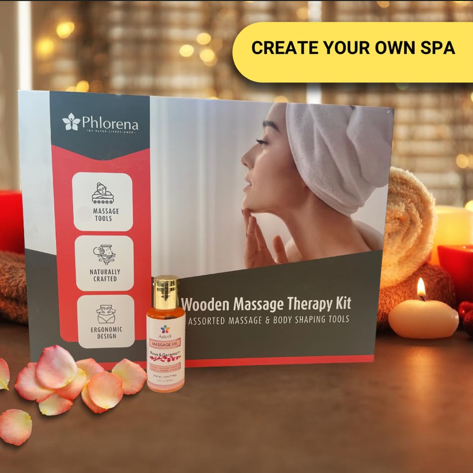 Wood Therapy Massage Tools 4-in-1 kit | Body Shaping, Lymphatic Drainage Massager, Anti-Cellulite Massager| Wood Massage Tool