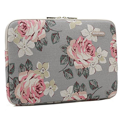 kayond Water-Resistant Canvas 13.3 Inch Laptop Sleeve-White Rose - color: White Rose, size: 13-13.3 inch