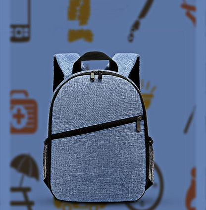 Camera Backpack Waterproof Camera Bag Large Capacity Camera Case For Men Women (Blue) - color: Blue