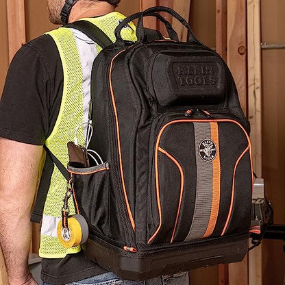 Klein Tools 62800BP Backpack Tool Bag, 40 Pockets, Black/Orange - style: Full-Size
