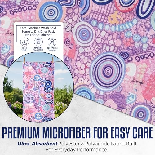 CHEEKY WINX Hooded Microfiber Gym Towel – Highly Absorbent Car Seat Towel with Carry Bag – Double-Sided Sweat Towel, Reversible, Quick Dry & Sand-Resistant Fabric, Joy, 130 x 60cm - color: Joy