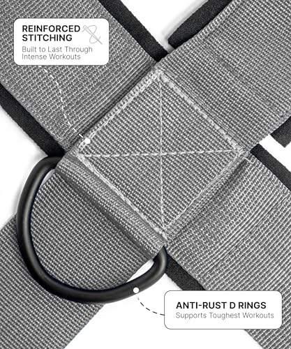 DMoose Fitness Neck Harness for Weight Lifting - Soft Padded Head & Chin Strap with 30" Heavy Duty Steel Chain - Neck Exerciser, Trainer & Strengthener to Support Injury Recovery and Intense Workouts - color: Gray