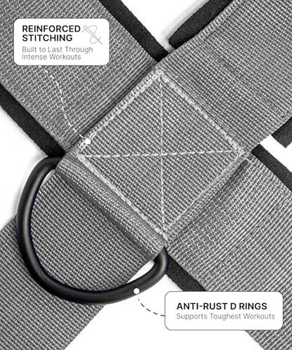 DMoose Fitness Neck Harness for Weight Lifting - Soft Padded Head & Chin Strap with 30" Heavy Duty Steel Chain - Neck Exerciser, Trainer & Strengthener to Support Injury Recovery and Intense Workouts - color: Gray
