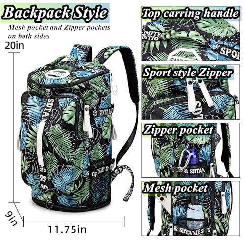 Gym Duffle Bag Backpack with Shoe Compartment,4 ways Travel Backpack for Women and Men,Multi-Functional Weekender bag with Waterproof Layer&Laptop Compartment for Fitness, Travel,Camping - color: Bronze