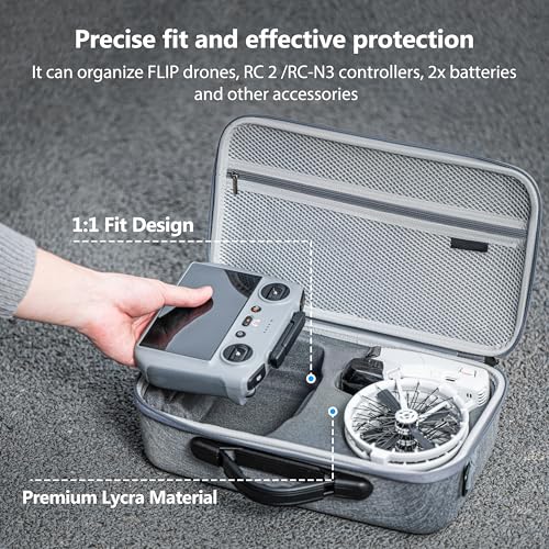 Tomat Flip Case,Portable Shoulder Bag for DJI Flip Drone Accessories,Support 3 Batteries,RC 2/N3 Remote Controller