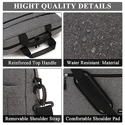 RAVUO Laptop Bag for Men, Water Resistant 15.6inch Laptop Messenger Shoulder Bag Business Satchel Briefcase with Adjustable Shoulder Strap Grey - color: 15.6inch-grey