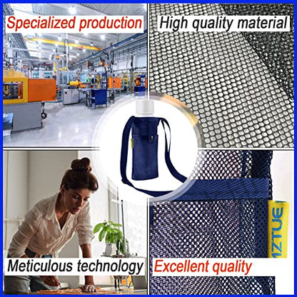Water Bottle Holder with Strap, Premium Water Bottle Carrier with Strap Easy Clean, Light Water Bottle Carrier Bag, Water Bottle Holder with Pocket for Hiking, Walking, Travel - color: blue & black