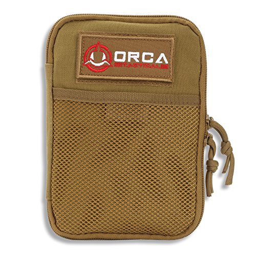 ORCA TACTICAL MOLLE EDC Utility Pouch, Compact Gadget Organizer, Tool & Tech Pouch for Travel, Small Bag, Pocket Notebook, Men’s Accessories - color: Coyote Brown