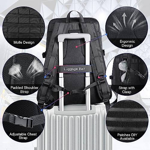 BERTASCHE Lunch Backpack, Laptop Backpack 15.6 inch Work Backpack w/Insulated Cooler Lunch box for Men Women, Tactical Casual Daypack for Commuter Picnic College,Black - size: 15.6 inch-Lunch Box