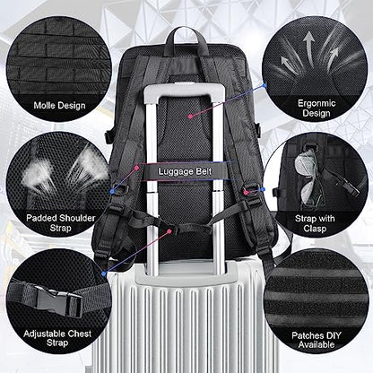 BERTASCHE Lunch Backpack, Laptop Backpack 15.6 inch Work Backpack w/Insulated Cooler Lunch box for Men Women, Tactical Casual Daypack for Commuter Picnic College,Black - size: 15.6 inch-Lunch Box