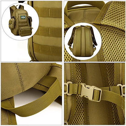 HUNTVP 10L Tactical Backpack Small Backpack Mini Daypack Military MOLLE Rucksack Gear Tactical Assault Pack Bag for Hunting Camping Trekking(10L-ACU Camouflage) - color: Acu Camouflage, size: 10L