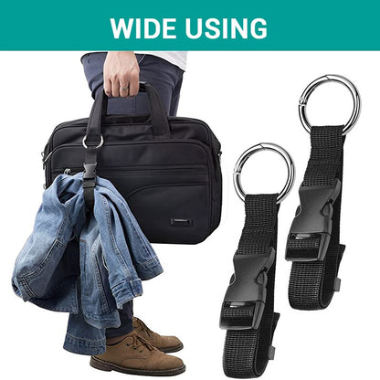 2 Pack Luggage Straps - Adjustable Suitcase Belts Luggage Connector Straps - Travel Accessories Jacket Gripper Arm Saver Easy to Carry Extra Bags (Black) - color: Black