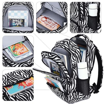 abshoo Lightweight Kids Backpack For School Teen Girls Bookbag Kindergarten Elementary School Bags (Zebra Black) - color: Zebra Black