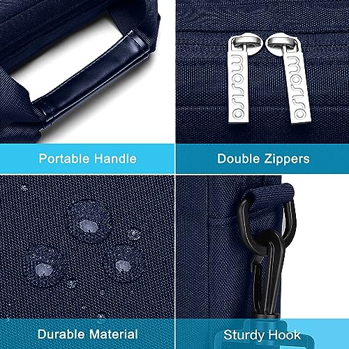 MOSISO Laptop Shoulder Bag 14 inch, 14 inch Computer Bag Compatible with HP Lenovo Dell ASUS Acer, HP Stream, Dell Latitude with 2 Raised&1 Flapover&1 Horizontal Pocket&Handle&Belt, Navy Blue - color: Navy Blue, size: 14 inch