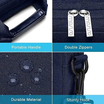 MOSISO Laptop Shoulder Bag 15.6 inch, 15-15.6 inch Computer Bag Compatible with MacBook Pro 16 inch, HP, Dell, Lenovo, Notebook with 2 Raised&1 Flapover&1 Horizontal Pocket&Handle&Belt, Navy Blue - color: Navy Blue, size: 16 inch