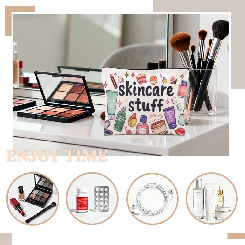 Skin Care Stuff Travel Bag fpr Women Girls Skincare Products Cosmectic Packing Bags for Traveling Toilettries for Women Girls Friend Bestie Girlfriend Birthday Christmas Gift Bag - color: skincare