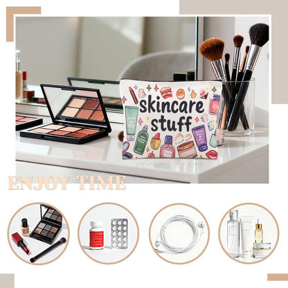 Skin Care Stuff Travel Bag fpr Women Girls Skincare Products Cosmectic Packing Bags for Traveling Toilettries for Women Girls Friend Bestie Girlfriend Birthday Christmas Gift Bag - color: skincare