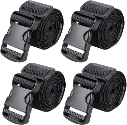 MAGARROW 1.5" Utility Luggage Straps with Buckle Adjustable, 4-Pack (Black, 1.5 in x 4.5 ft) - color: Black, size: 1.5 in x 4.5 ft