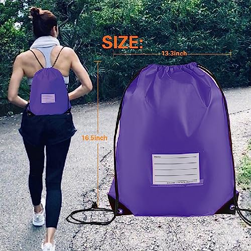 CODOBON 50 Pack Drawstring Bags,Bulk Draw String Backpack, DIY Gym Sports Cinch Bag Sackpack for Women Men, Purple - color: Purple