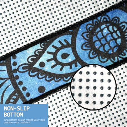 Eunzel Hot Yoga Towel, Non Slip Yoga Mat Towel Sweat Absorbent Printed Yoga Towel with Grip Dots for Hot Yoga, Pilates and Workout 72"x 24", Galaxy - color: Galaxy