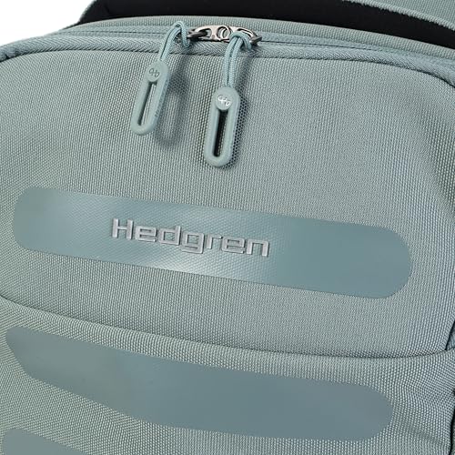 Hedgren TRIP LARGE Travel Backpack – Expandable, Water-Repellent RPET, Carry-On with RFID Protection, Laptop & Clothing Compartments, Rain Cover & Smart Sleeve - 36.2 L (Grey-Green) - color: Grey/Green