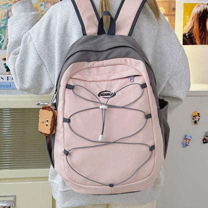 Trendy Casual Backpack for Everyday Use – Large Capacity Nylon Travel Daypack with Ergonomic Shoulder Straps, Water-Resistant and Lightweight Design(Black)