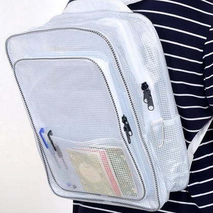 16.5 ”Anti-static clear pvc backpack,cleanroom engineer tool bag full cover pvc for put computer tool working in clean room, semiconductor industry - color: One Piece White Large