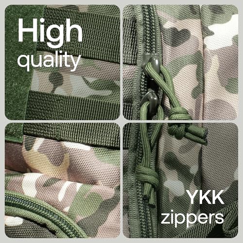 RIVER ROAD Huntex 40L Tactical Backpack for Men & Women in Green Camo - Military Style Hunting Hiking & Travel Combat Backpack - Outdoor Tactical Backpacks Sport Mochila Tactica - color: Green Camo